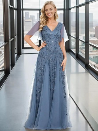 Ever Pretty ee00736dn16 #0 dusty navy thumbnail